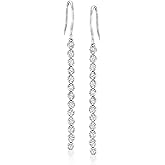 Ross-Simons 0.50 ct. t.w. Diamond Linear Drop Earrings in Sterling Silver