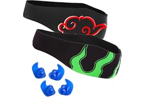 Qshare Swimming Headband & Silicone Earplugs – Best Design Ear Band to Protect Swimmer's Ears, Doctor Recommended to Keep Water Out and Earplugs in, 2 Sizes for Toddlers & Adults…