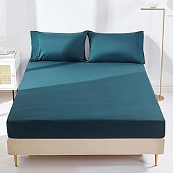 YIYEA Fitted Sheet with Pillowcase, 1800TC Hotel