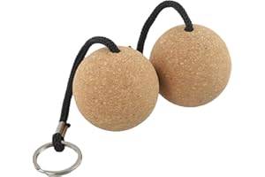 2-Pack Floating Cork Keychain Ball for & Boat – 50mm Waterproof for EVA Foam Key for Ring with Stainless Steel Clip, Buoyant 