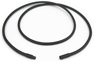 Glory Qin 2mm Black Wax Wire Leather Cord Chain Stainless Steel Rice Clasps Necklace Rope Chain 16 to 28 Inch (20 Inches)