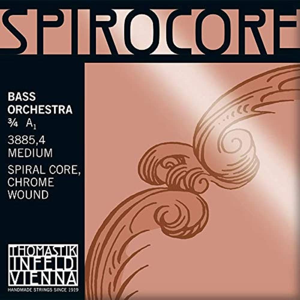 Thomastik single string for double bass 3/4 Spirocore - A-string spiral core, chrome wound, orchestral tuning, medium