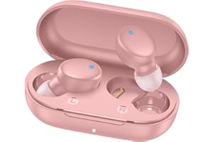 MOZOTER S8 Mini Wireless Earbuds Bluetooth 5.3 in Ear Light-Weight Headphones,60Hrs Playtime Ear Buds with Charging Case,Bluetooth Headsets,Premium Sound with Deep Bass for Sport-Pink