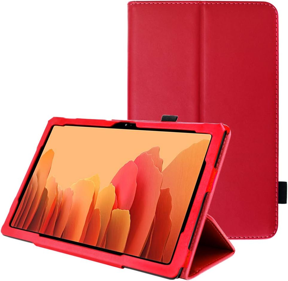 TECHGEAR Leather Case for Samsung Galaxy Tab A7 10.4" (SM-T500 / T503 / T505 / T509) Premium PU Leather Slim Folio Stand Smart Case Cover with Hand Strap