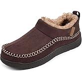 Zigzagger Men's Moccasin Slippers Memory Foam House Shoes, Ankle Toasty Indoor and Outdoor Warm Loafer Slippers