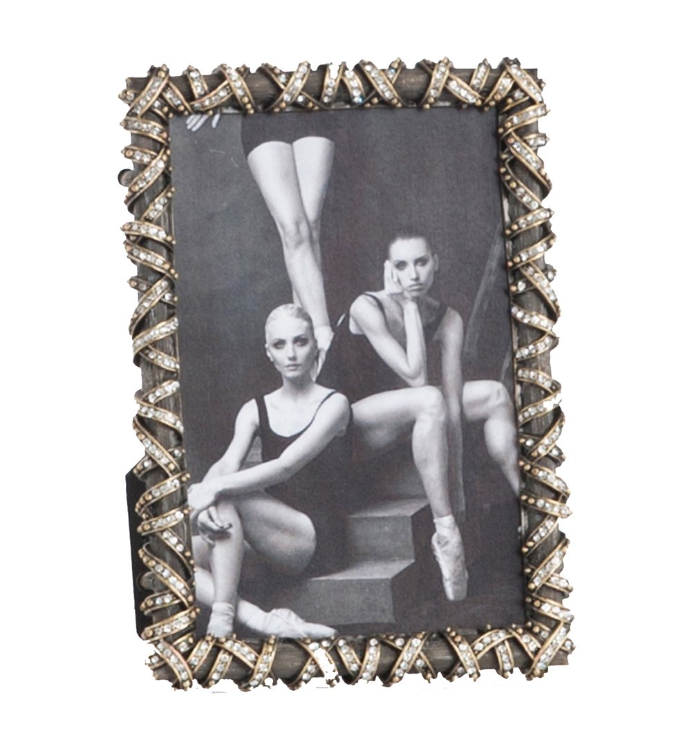 Fennco Styles Antique Design Bejeweled Photo Frame, Photo Size 3.5"x5"