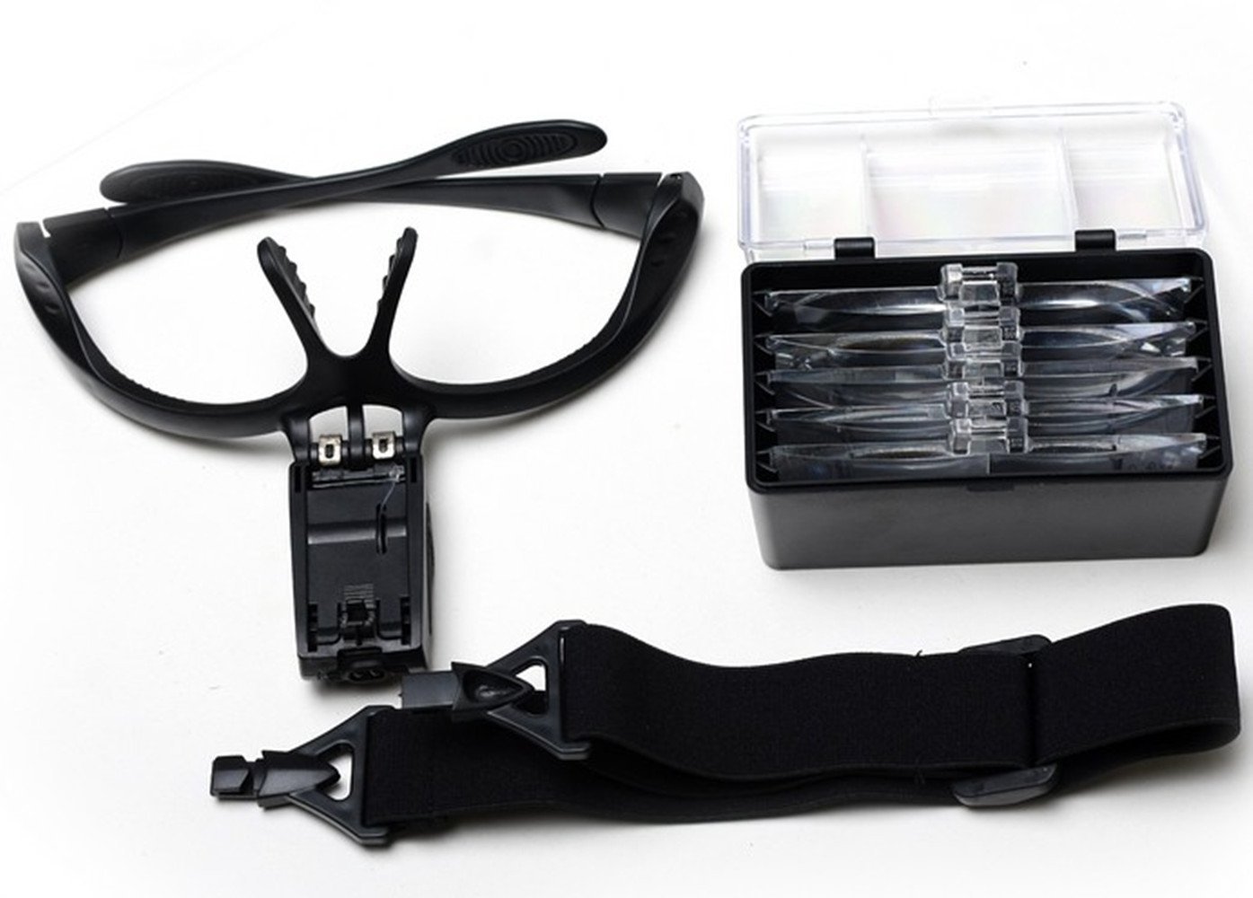 2 Led Lighted Magnifier Glasses Loupe with 1.0x 1.5x 2.0x 2.5x 3.5x lens Headband for Jeweler Appreciation Watch Inspection and Repair