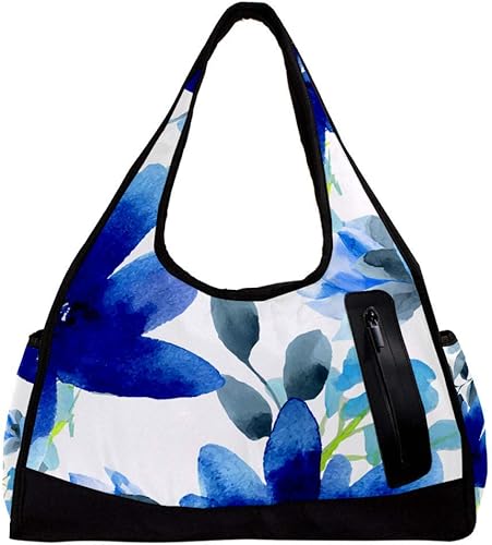 Amazon Mystage ボストンバッグ ダッフルバッグ レディース メンズ 青い 花 水彩画 キャリーバッグ 旅行 修学旅行 ライブ お泊まり ショルダーバッグ スポーツバッグ Mystage スポーツトートバッグ