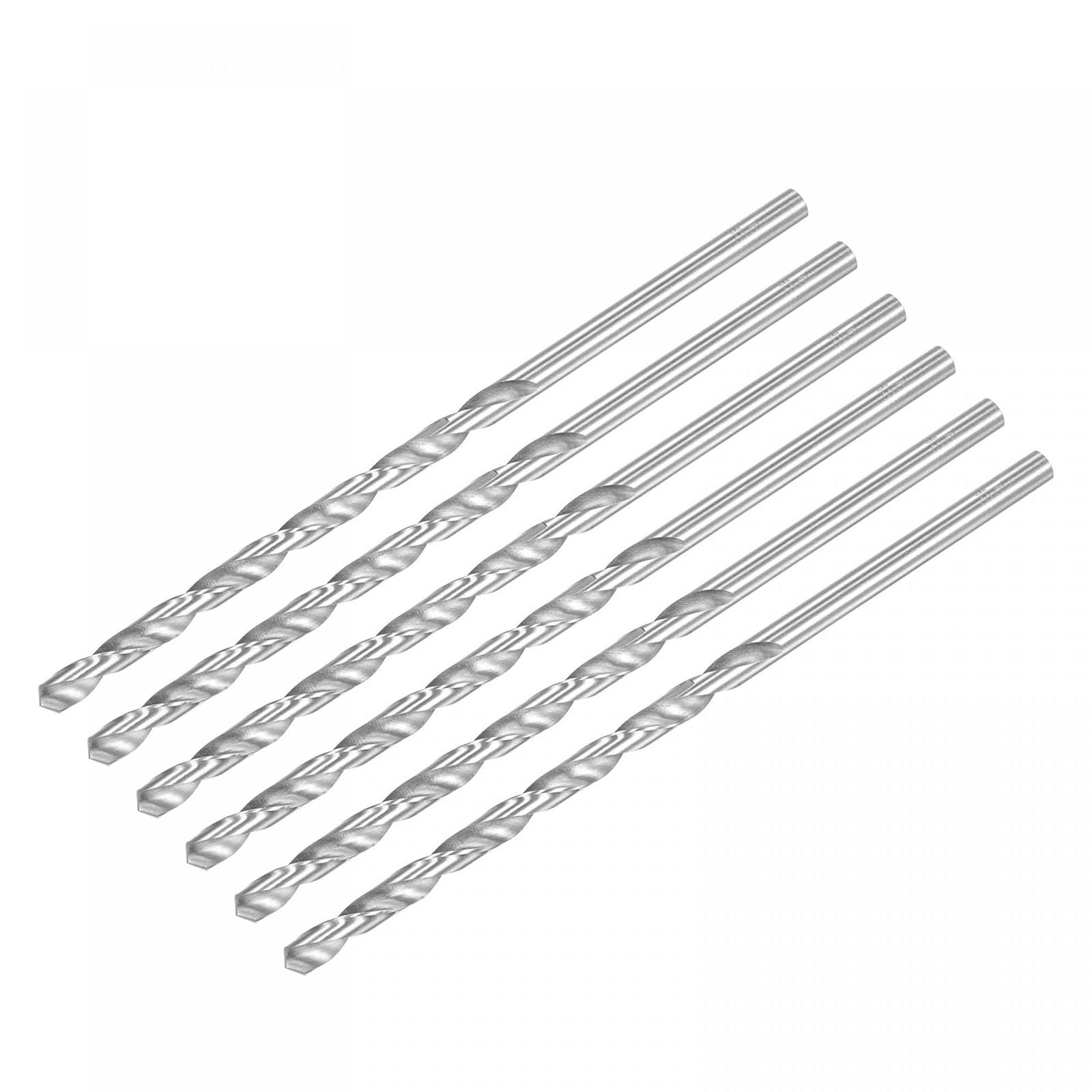 TA-VIGOR 6Pcs 6mm Extra Long Twist Drill Bits, 160mm Length High-Speed Steel HSS Straight Shank Spiral Drill Bits for Wood Metal Aluminum Plastic