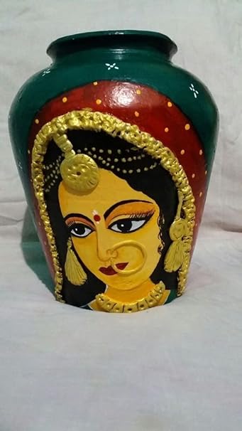 Mud Pot Hand Craft Painted Standardvibrant Color Home Decoration