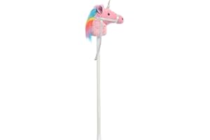 Aurora Unicorn Pink Ride'em Stick Horse with Sound 37"