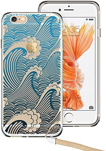 iPhone 6s Case, ESR iPhone 6/6s Case Hybrid [Shock Absorbing] TPU Bumper +[Scratch Resistant] Hard Back Cover Clear with Design Protective Cover for iPhone 6s / 6- Ukiyoe Waves