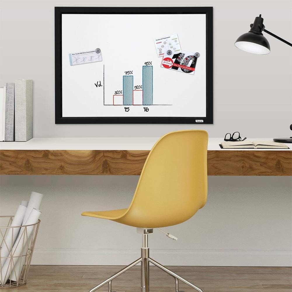 Quartet Magnetic Whiteboard, 17 x 23 inches White Board, Dry Erase Board, Black Frame (MWDW1723M-BK): Office Products