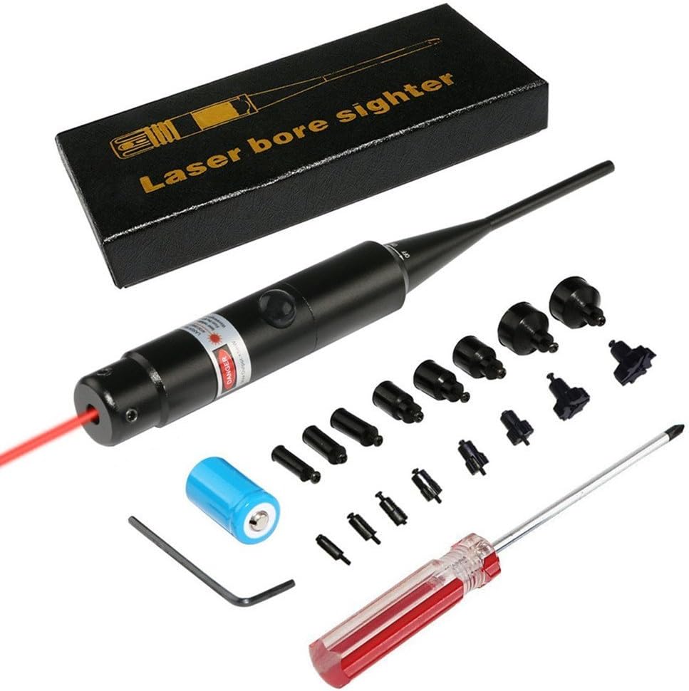 Furtxy 177 .22 to .50 Caliber Rifle Gauge Boresight Green/Red Dot Laser Boresighter Bore Sighter