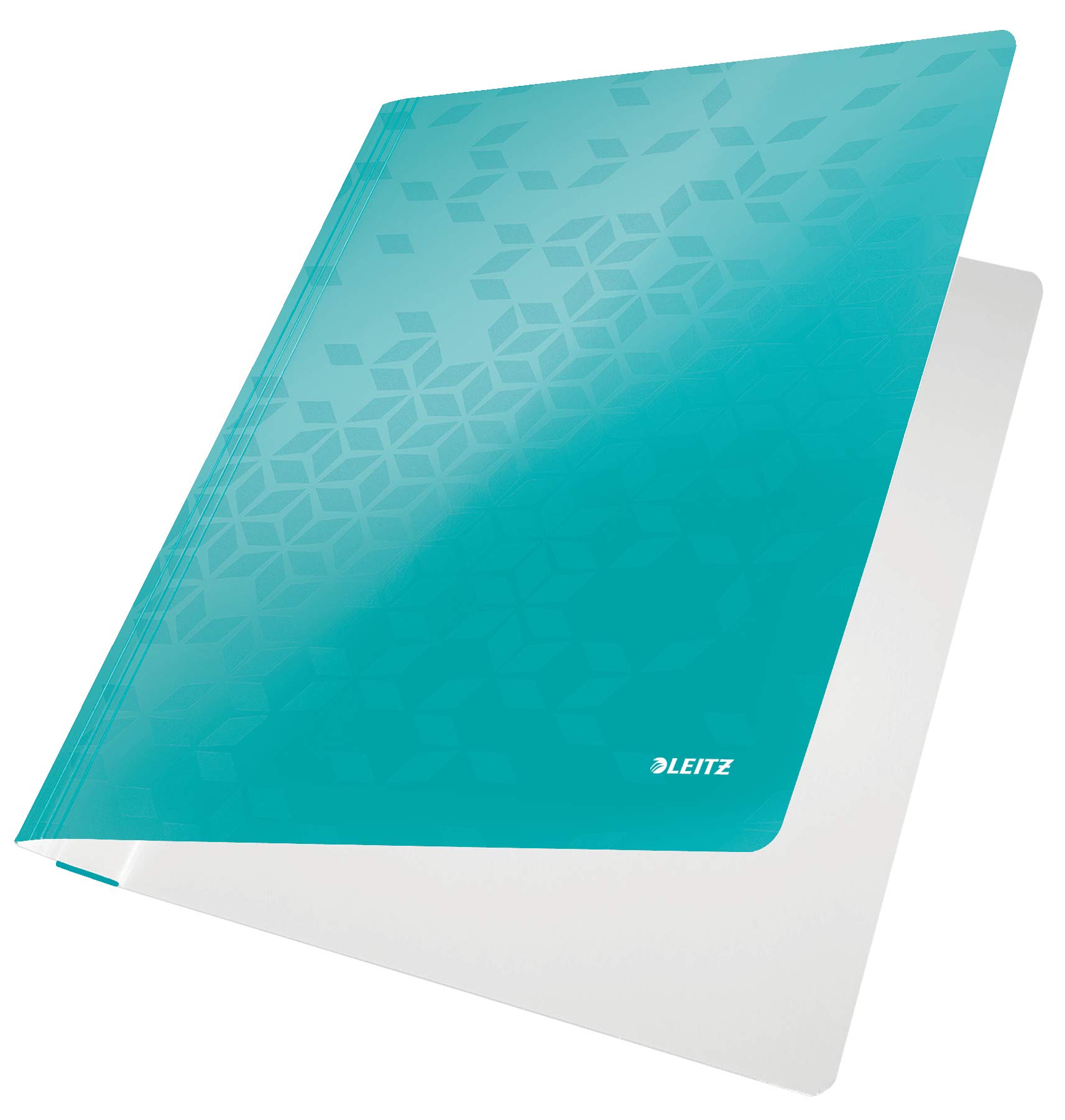 Leitz Wow A4 Clear View Report Folder Card Metallic Ice Blue