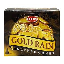 Gold Rain Incense Cones and Cone Incense Burner