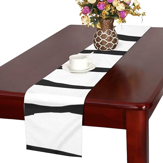 Amazon Com Nana Party Table Runner Black White Strip Modern