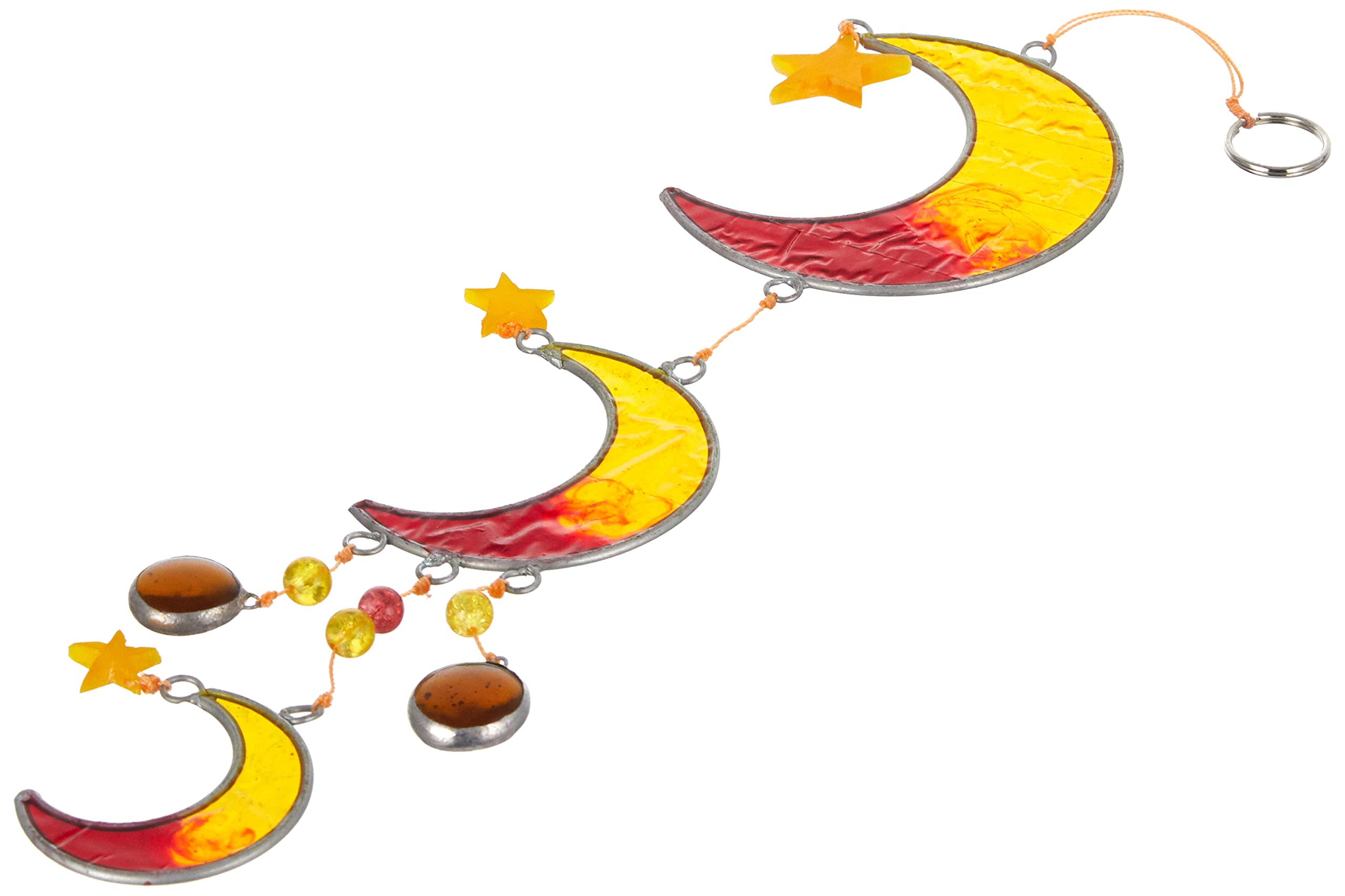 laroom 10761 โ Pendant of Moons and Stars of Resin, Red, Orange, Yellow