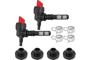 SPURICK Fuel Gas Shut Off Valve w/Grommet Clamps, Generator Fuel Tank Grommet Bushing for Generac Generator Briggs & Stratton 192980GS 208961 for Kohler 25 462 03-S Gas Tank Engine Generator Pressure Washer