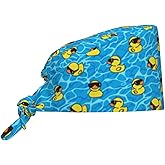 Funny Banana Working Cap, Scrub Cap with Sweatband, Adjustable Tie Back Hat Breathable Headgear for Women/Men
