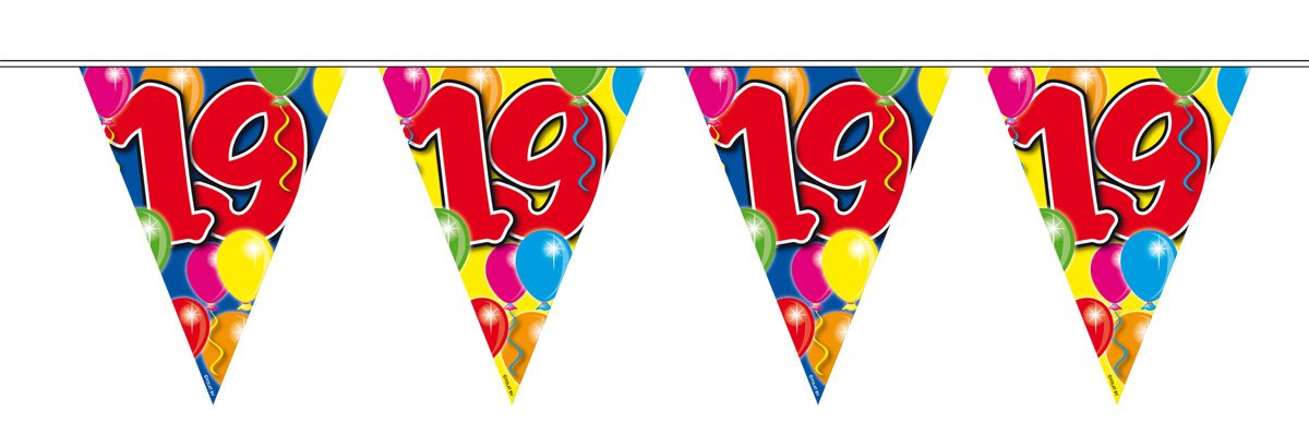 Folat - 19th Birthday Balloons Garland For Party Decoration - 10 meters - Multicolor — image 1