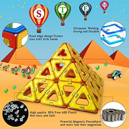 image for Magblock Magnetic Tiles STEM Educational Gifts and Toys Set for Boys,M