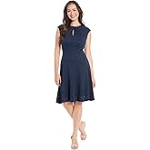 London Times Womens Keyhole Neck Fit and Flare Summer Dress | Casual Dresses for Women