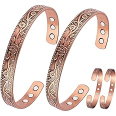 Vicmag Copper Bracelet for Women Men Magnetic Bracelet with Ultra Strength Magnets 100% Solid Pure Copper Gift 2PCS Magnetic 