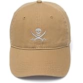 WINGZOO Men's Baseball Caps Pirate Skull Jolly Roger Embroidered Dad Hat Washed Cotton Adjustable Embroidery Cap