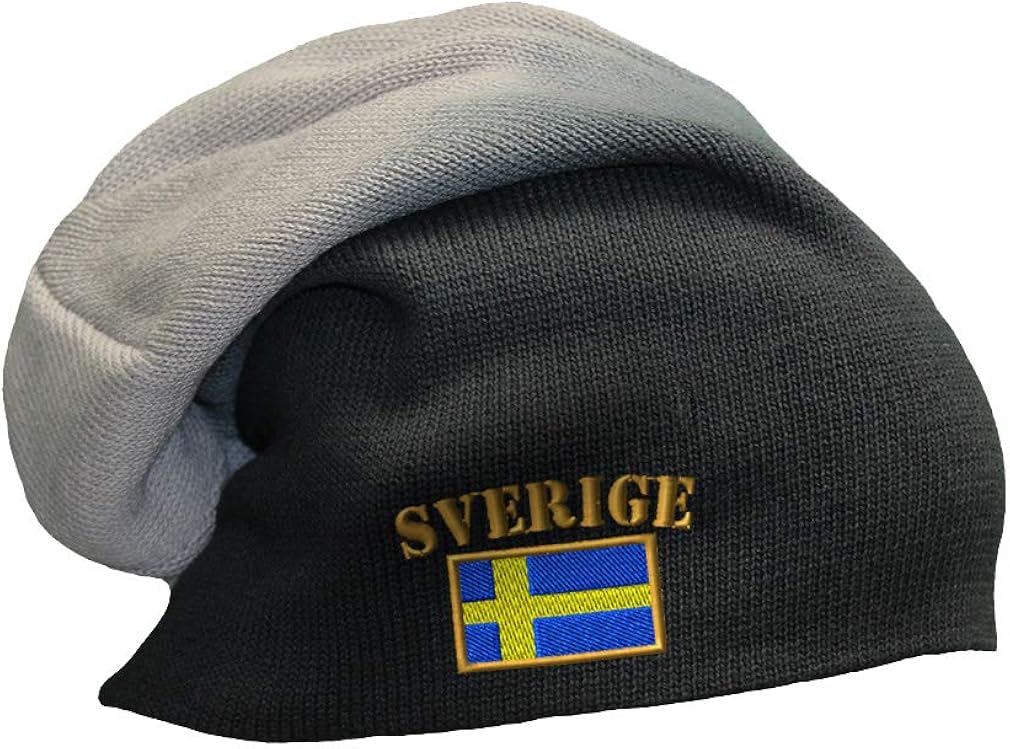 Amazon.com: Slouchy Beanie for Men & Women Sweden Sverige Flag