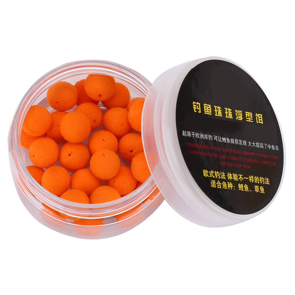 Tbest 30pcs 10/12mm Smell Carp Fishing Bait Foam Up Soft Pellets Boilies Eggs/Floating Ball Beads Feeder Artificial Carp Baits Lure/Hair Rig (12MM Orange(Sweet Potato))