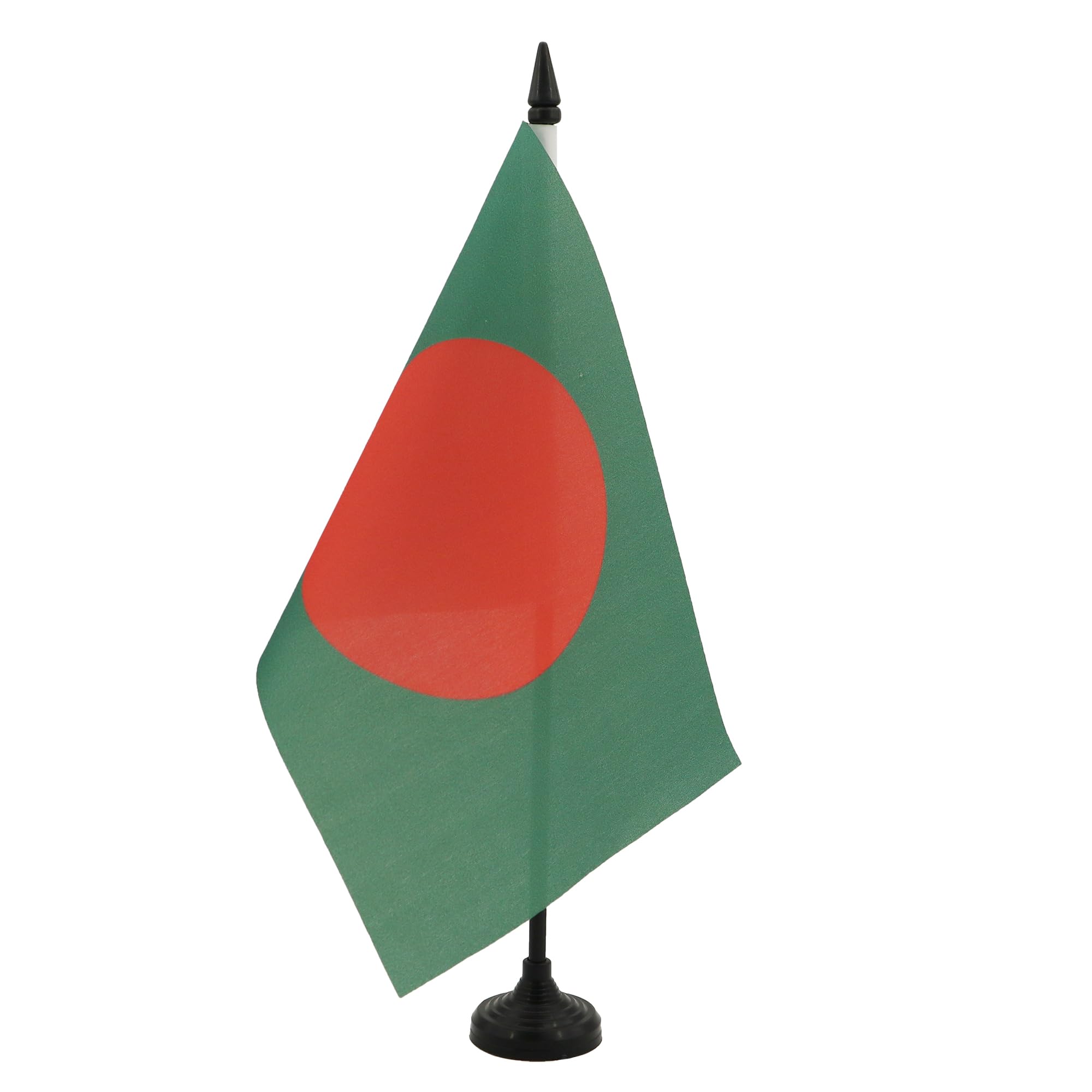 AZ FLAG Bangladesh Table Flag 5'' x 8'' - Bangladeshi Office Decoration 100% Polyester 21 x 14 cm - Mini Desk Flag with Pole and Black Plastic Base