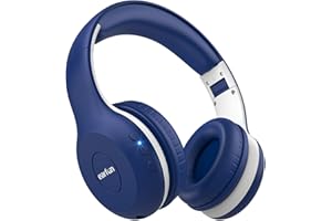 EarFun K2 Kids Bluetooth Headphones, Kids Headphones with Volume Limited, 40H Playtime, Built-in Mic, Stereo Sound, Foldable Over-Ear Headphone for School/Travel/iPad/Tablet, Blue