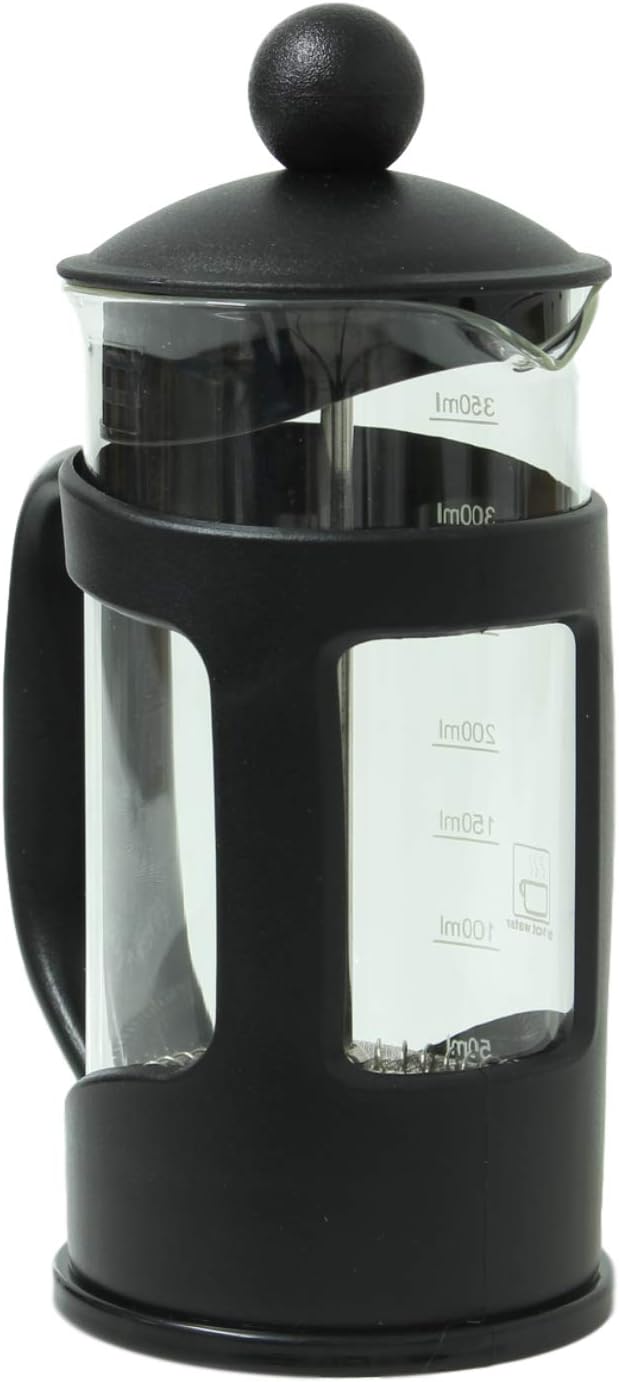 Apollo Black Coffee Plunger 350ml Jug 2 Cup French Filter Press Tempered Glass