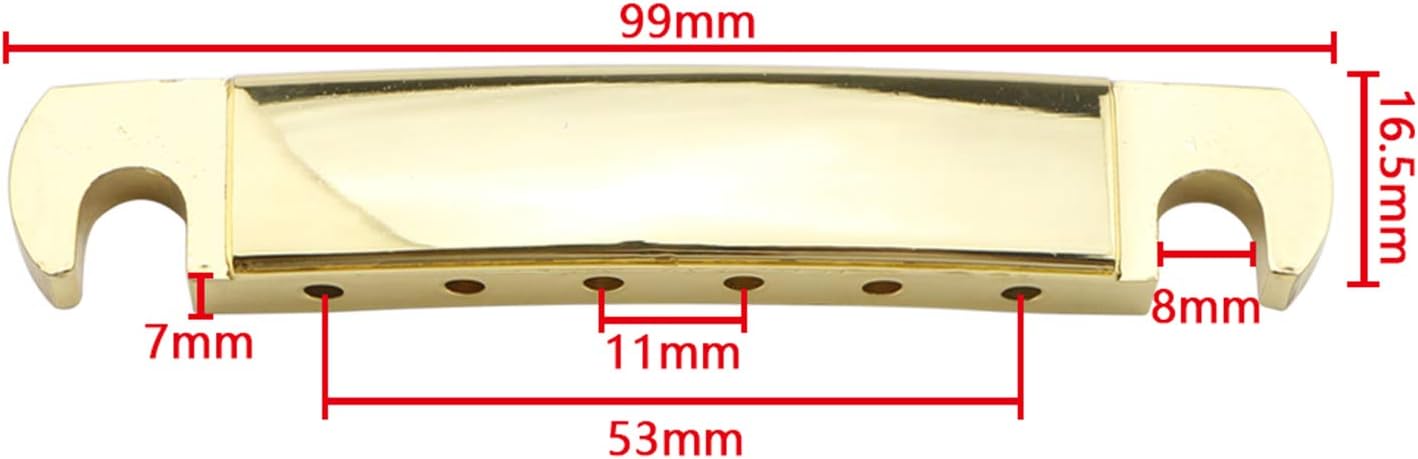 Unxuey Gold Guitar Saddle Bridge Tune-O-Matic Roller Tailpiece and 3L3R Tuning Pegs Keys Set Parts for Les Paul Electric Guitar - Image 5