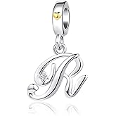 SBI Jewelry Silver Initial A-Z Letter Charm Compatible Pandora Charm Bracelets for Women Jewelry