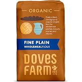 Doves Farm Organic Fine Plain Wholemeal Flour | 1Kg | Perfect for Wholesome Baking and Cooking | Sustainably Sourced Ingredients | Enhance Your Recipes with this Premium Wholemeal Flour