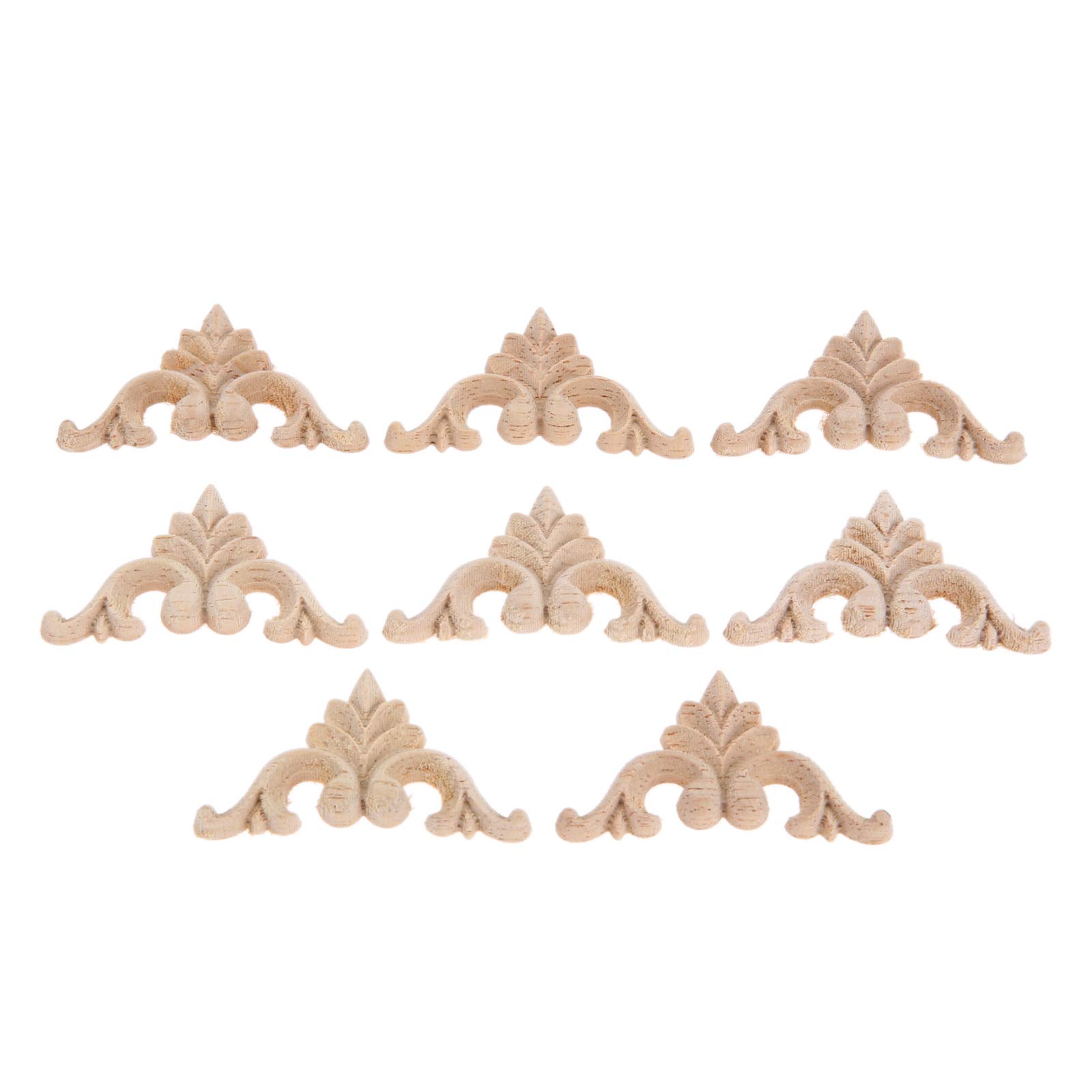MUXSAM 8Pcs Wood Carved Corner Onlay Applique Frame Unpainted Wooden Carvings Little Wood Carved Decal for Cabinet Cupboard Fireplace Dresser Bed Wall Door,Furniture Decaration 4x4cm/1.57"x1.57"