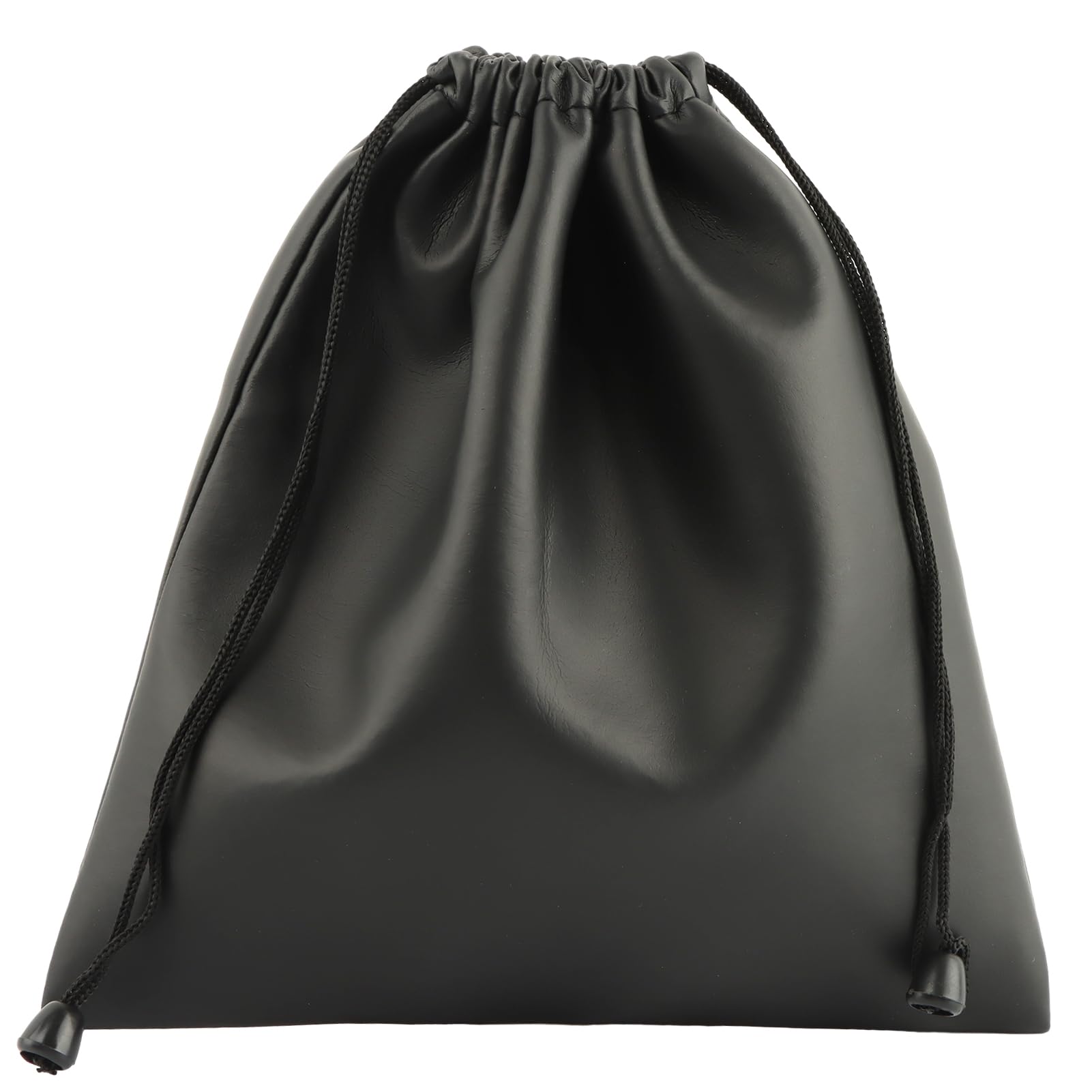 Faderr Earphone Pouch PU Leather Headphone Storage Bag Headphone Protection Pouch with Drawstring for Portable Carrying Storing Headphones (Black)