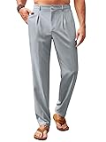 Runcati Mens Casual Pants Elastic Waist Lightweight