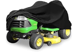 NEH Deluxe Riding Lawn Mower Tractor Cover Fits Decks up to 54" - Black - 190T Polyester Taffeta PA Coated Water and Sunray R