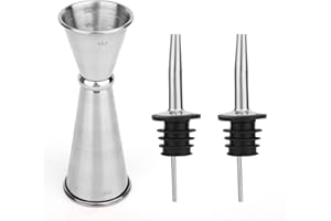 Jigger for Bartending, Bar Cocktail Jigger Measure 2oz 1oz Stainless Steel Japanese Liquor Spirit Measuring Double Jiggers wi