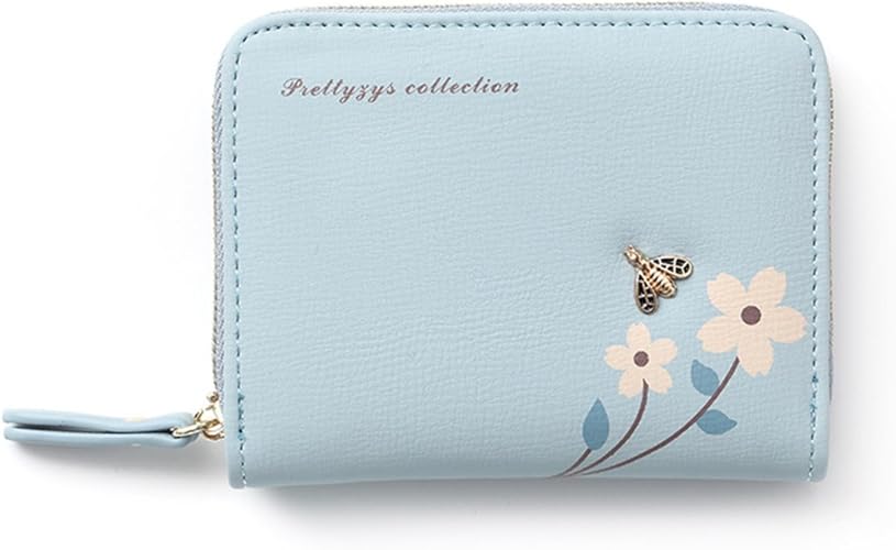 Amazon 財布 二つ折り財布 レディース 短財布 ファスナー付き 大容量 紙幣入れ 写真入れ おしゃれ 折り財布 可愛い カード入れ 誕生日 ウォレット コインケース 感謝の日 シンプル ブルー 財布