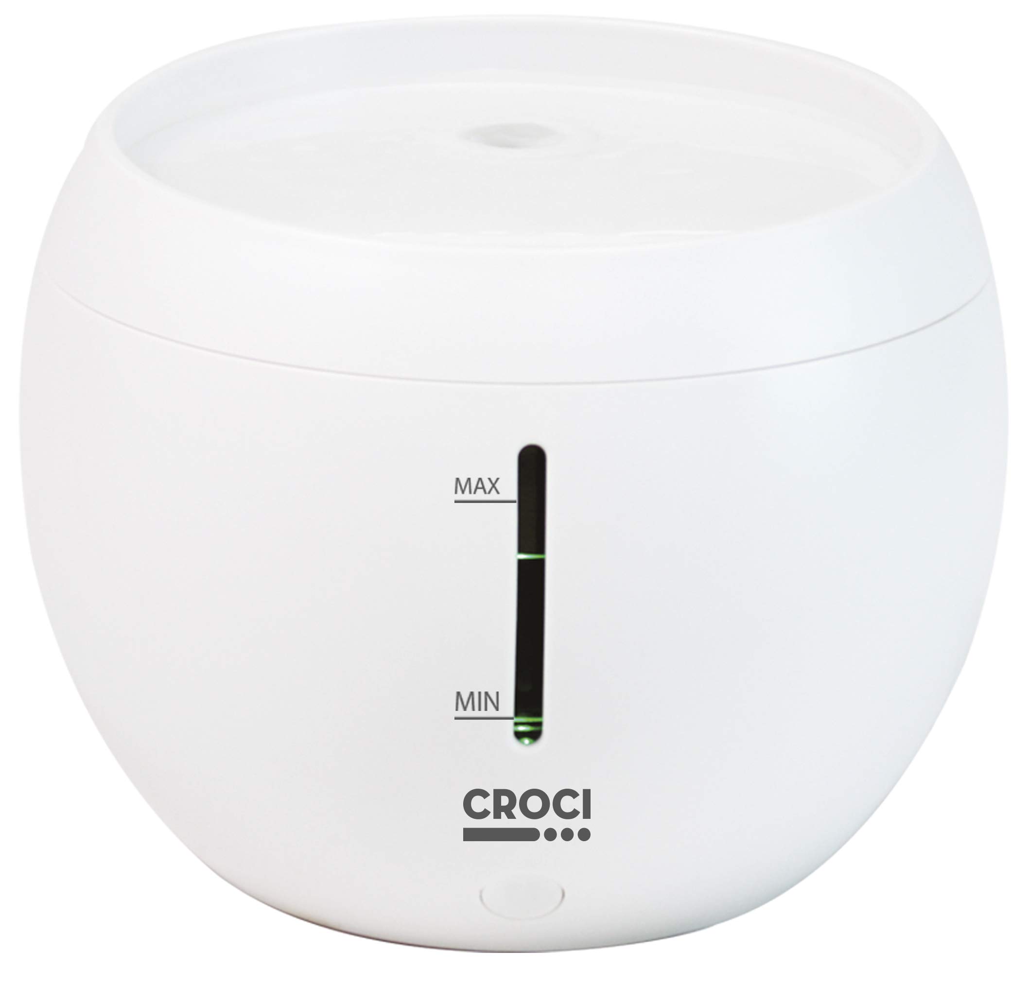 Croci Aqua -Fountain for Cats and Dogs, TDS Water Quality Indicator, Double Filtration System, Water Level Sensor, Filter Change Sensor, Silent, Capacity 2L