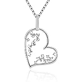 VANLAMS Infinite Love Necklace, 925 Sterling Silver Love Heart Necklace for Women, Forever Love Pendant Necklace Birthday Gift for Friends