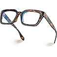 VISOONE Chunky Square Blue Light Blocking Glasses with Anti Computer Glare for Working Women Men MONTANA
