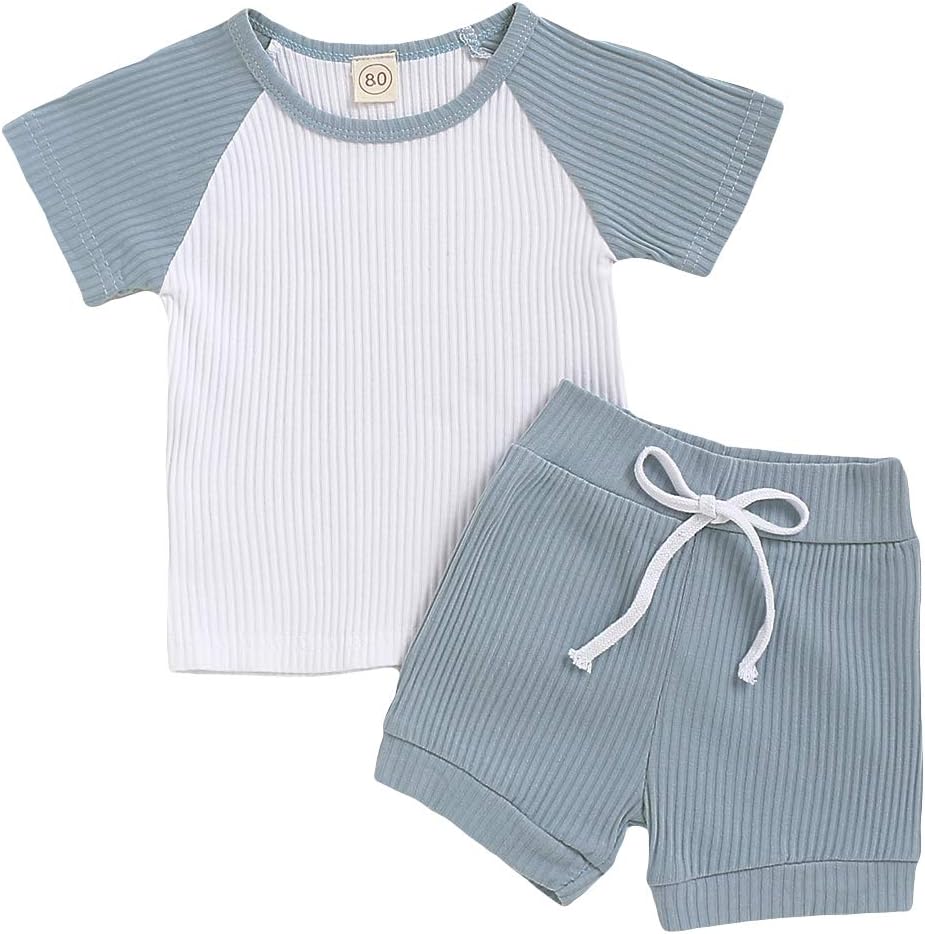 Aweyoo Infant Baby Girl Toddler Boy Outfits Summer Clothing Short Pants 2 Pcs Sets