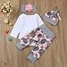 Hot Sale!!Baby Girl Letter Romper Clothes Set,4PCs 0-24M Newborn Infant Tops+Floral Pants Hat Outfits (White, 3M)