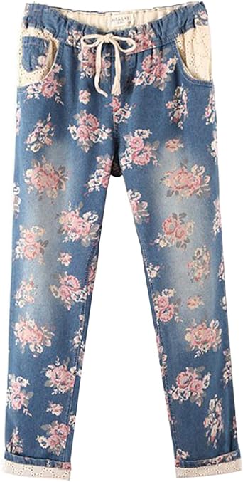 printed jeans pants