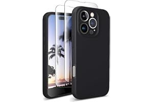 SUW Compatible with iPhone 16 Pro Case, [Compatible with MagSafe] 6.3" Silicone Case with[2 Screen Protectors][Full Camera Protection],Soft Anti-Scratch Microfiber Lining Inside, Black